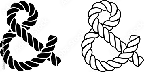 outline silhouette Ampersand rope set