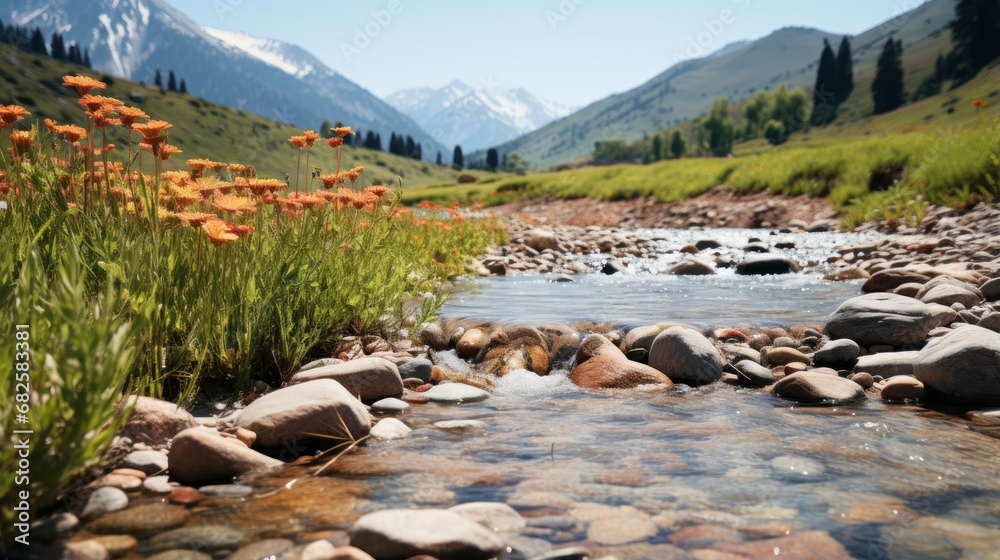 Fototapeta premium _ground_shot_of_river_in_the_mountains_ uhd wallpaper