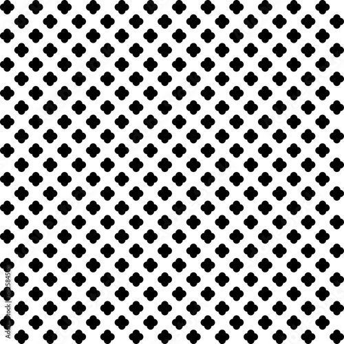 Seamless surface pattern design with quatrefoil figures. Oriental traditional ornament with Arepeated rounded shapes. Ancient mosaic wallpaper. Grid motif. Digital paper abstract. Vector illustration.