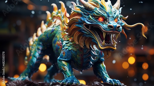 Colorful dragon scales and intricate details for chinese new year, showcasing craftsmanship