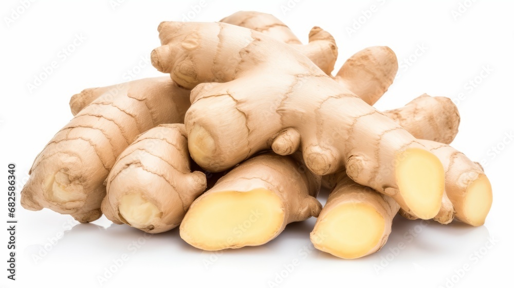 Fresh ginger root isolated on white background Fresh ginger root isolated on white background