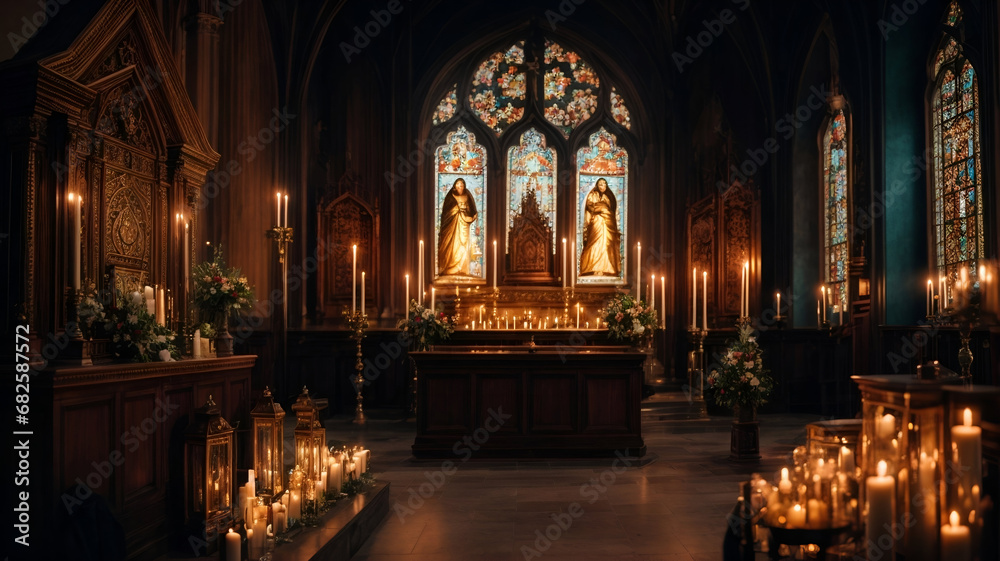 Gothic Serenity: Reflections in a House of Worship