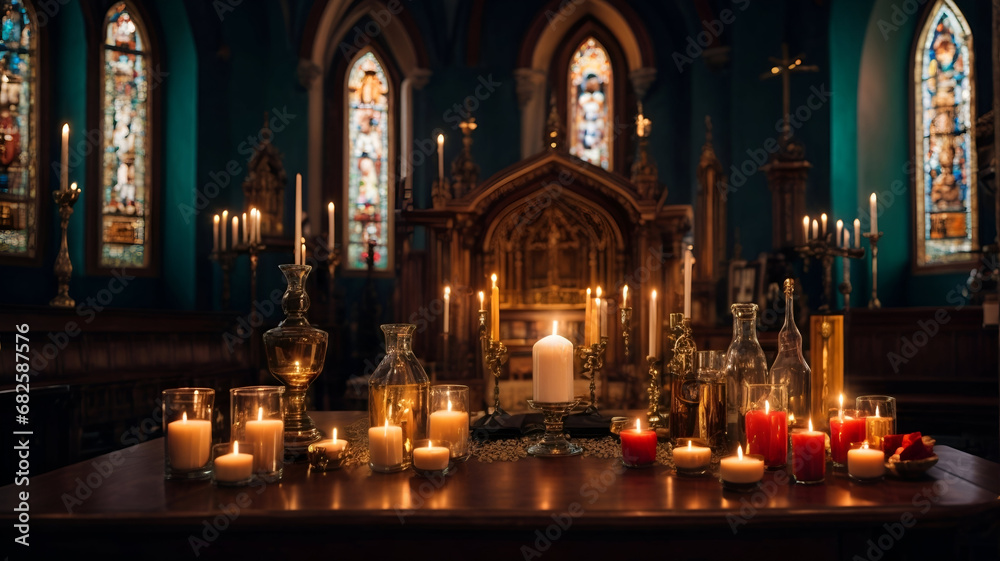 Altar Elegance: The Dance of Candlelight