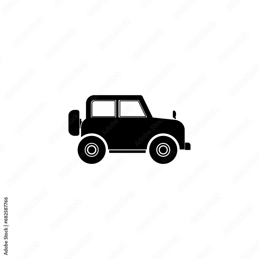 jeep car icon isolated white background, outdoor vehicle for symbol ,logo and web