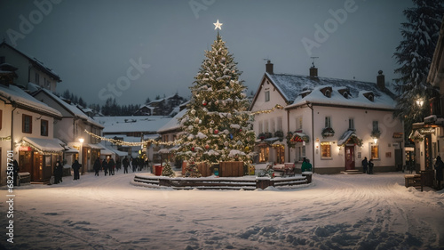 Dusk Delight: Christmas in the Heart of the Village © Mike