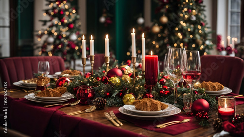 Yuletide Feast  A Christmas Table Setting