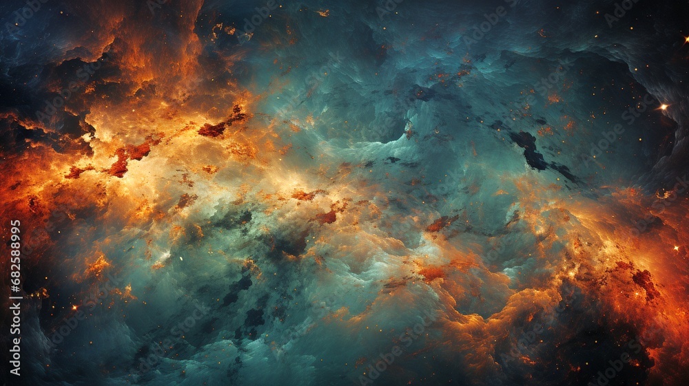fire in space background texture
