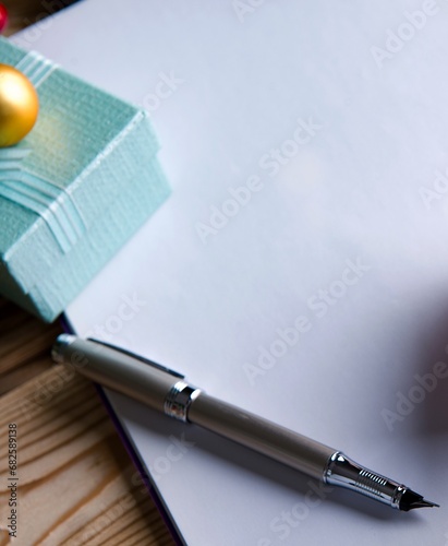 Blank message paper in christmas festive concept