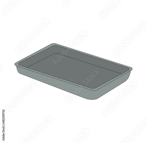 Food tray vector illustration isolated on white background. Kitchen salvers