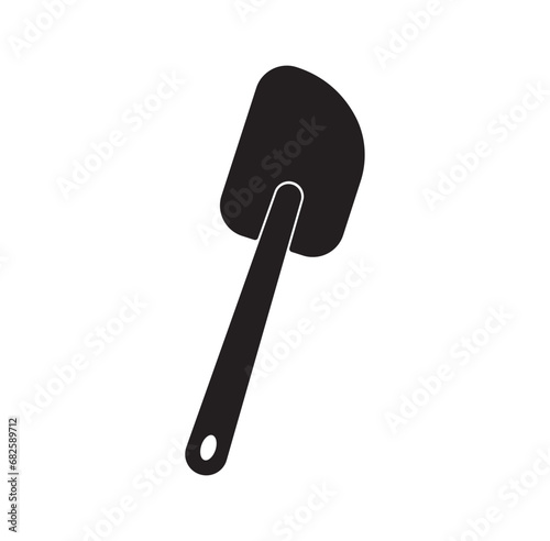 Silicone spatula flat icon vector illustration on white background. Baking equipment symbol