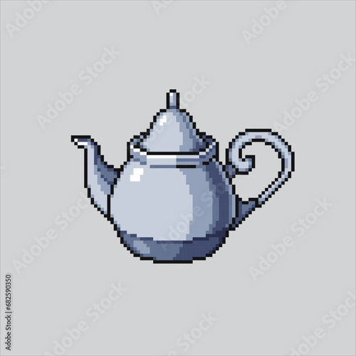 Pixel art illustration Teapot. Pixelated Teapot. Teapot coffee kettle pixelated for the pixel art game and icon for website and video game. old school retro.