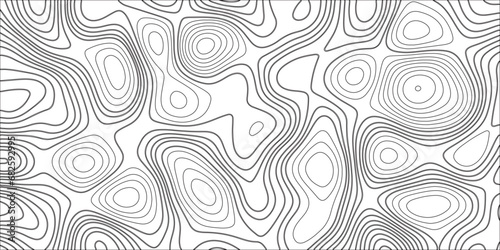 Topographic map white abstract background with contour lines. Black and white abstract background vector, Abstract topographic contours map background