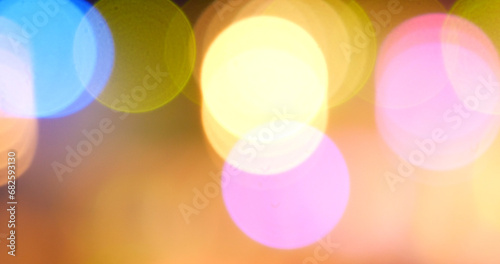 Billede på lærred Colorful Bokeh abstract blurred background music festival stage show performance party