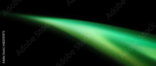 Green dynamic wave on black background grainy banner design abstract poster cover header backdrop