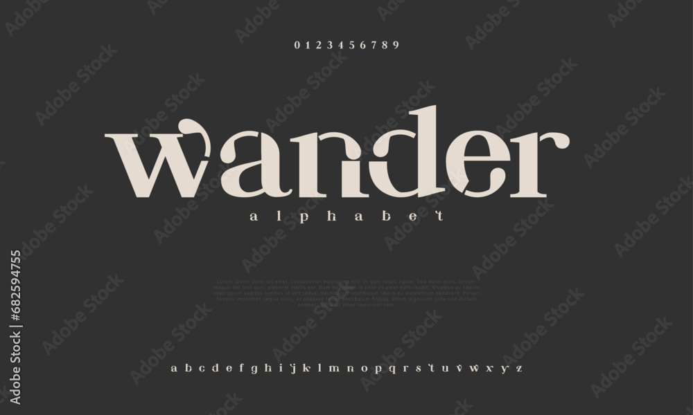Wander creative modern urban alphabet font. Digital abstract moslem, futuristic, fashion, sport, minimal technology typography. Simple numeric vector illustration Wander creative modern urban alphabet font. Digital abstract moslem, futuristic, fashion, sport, minimal technology typography. Simple numeric vector illustration
