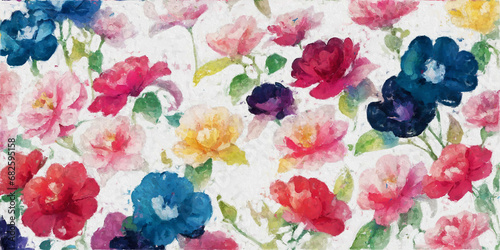 Abstract beautiful oil painting floral illustration