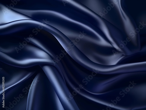 Luxury navy blue cloth and fabric background, abstract dark blue clothing fabric background, ai generated photo