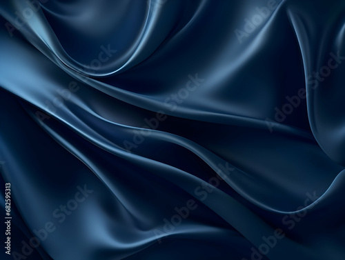 Luxury navy blue cloth and fabric background, abstract dark blue clothing fabric background, ai generated photo