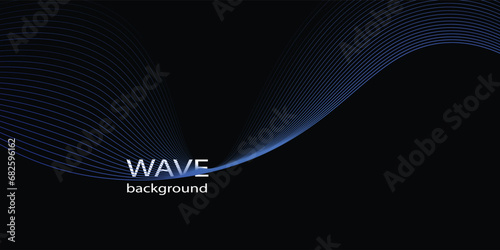 Futuristic technology concept. Dark abstract background with glowing wave. Shiny moving lines design element. Modern purple blue gradient flowing wave lines. vector line swirl wave  