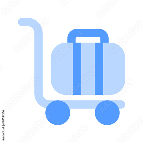 luggage cart duotone icon