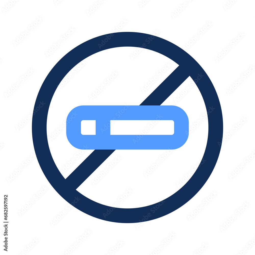 no smoking outline color icon