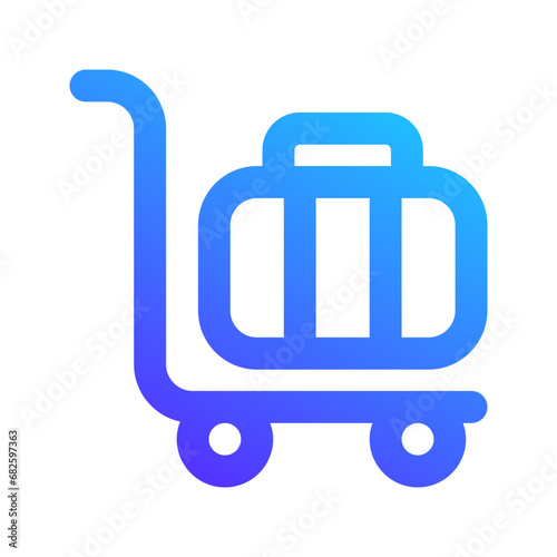 luggage cart gradient icon