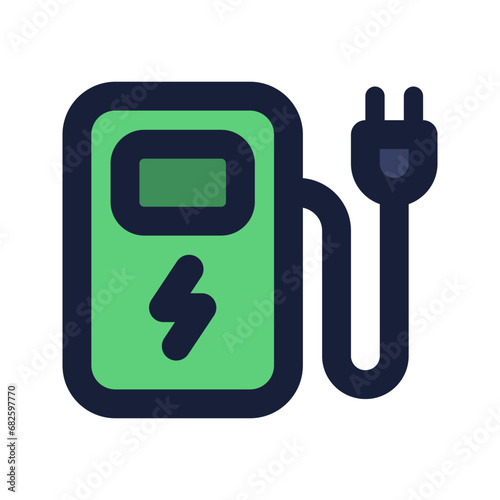 charging station flat line icon