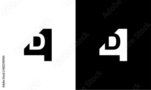 4D number and letter logo
