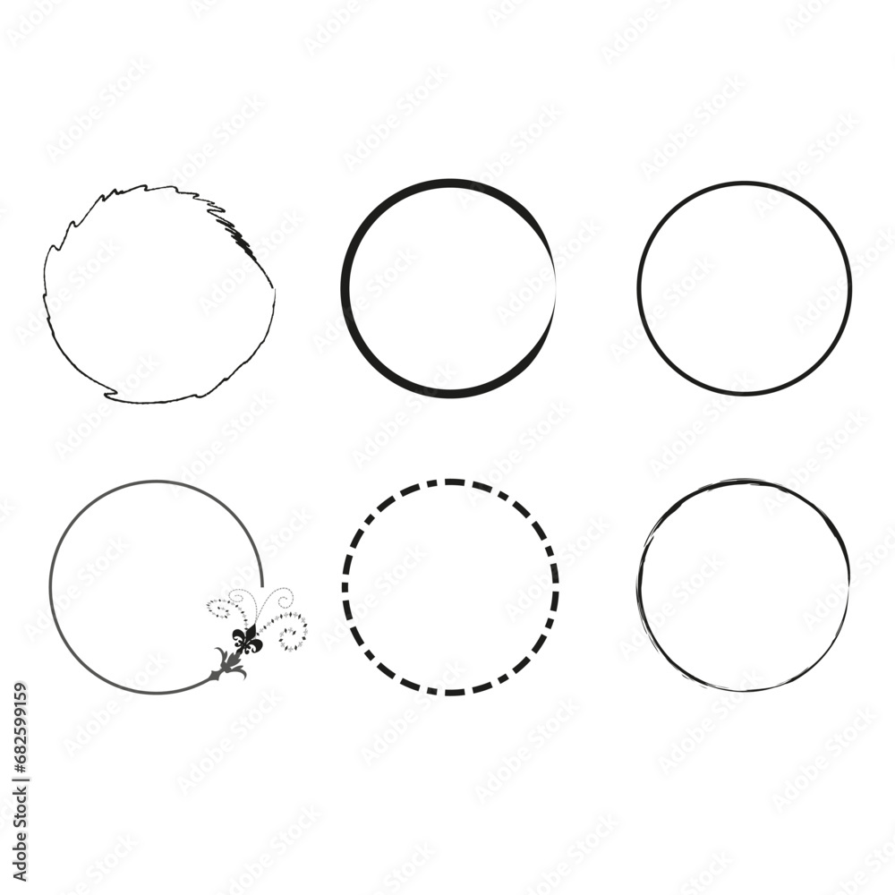 Circle frame set. Round frame set. Vector illustration. EPS 10.