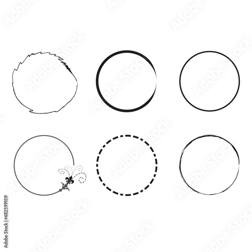 Circle frame set. Round frame set. Vector illustration. EPS 10.