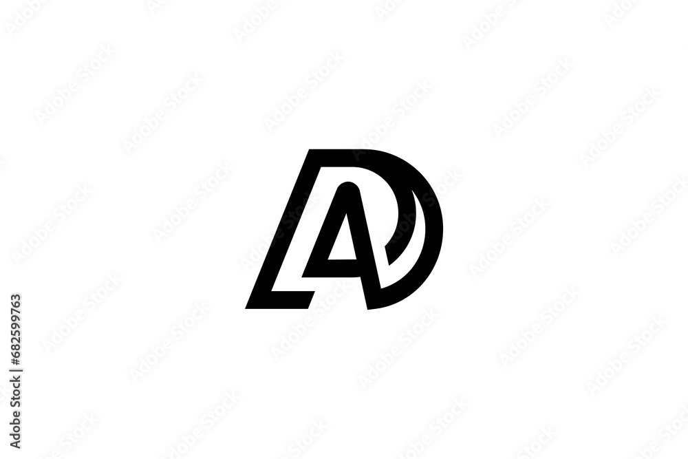 Letter AD or DA Logo Design
