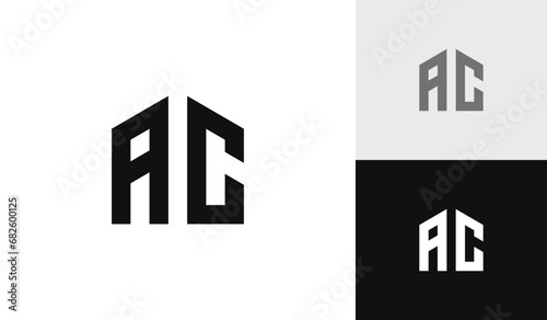 Letter AC with house shape logo design