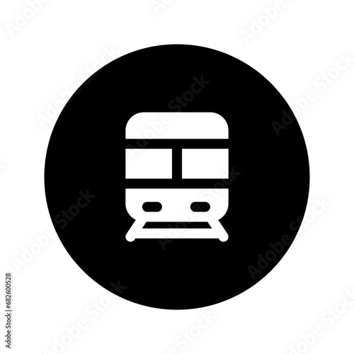 train glyph circular icon