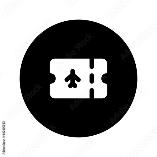 ticket glyph circular icon
