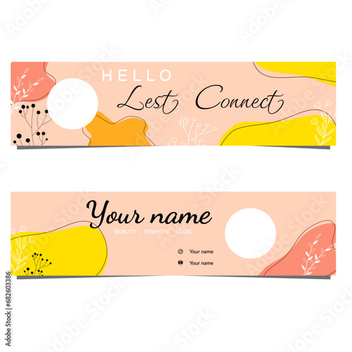 Linkedin kit Banner Template and Card Abstract Background template