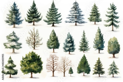 Christmas Tree  white background   drawing 