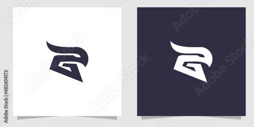 letter g with eagle logo design photo