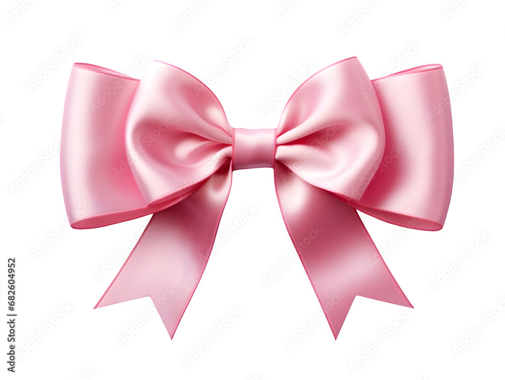 pink bow isolated on transparent background
