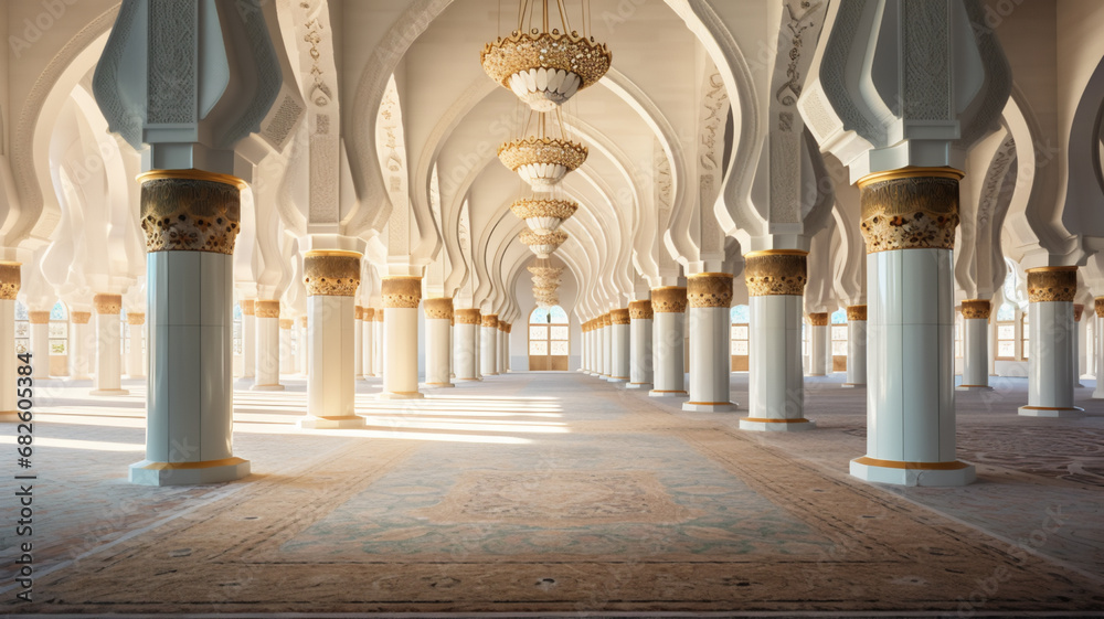 Beautiful Mosque in the world, AI Generative.
