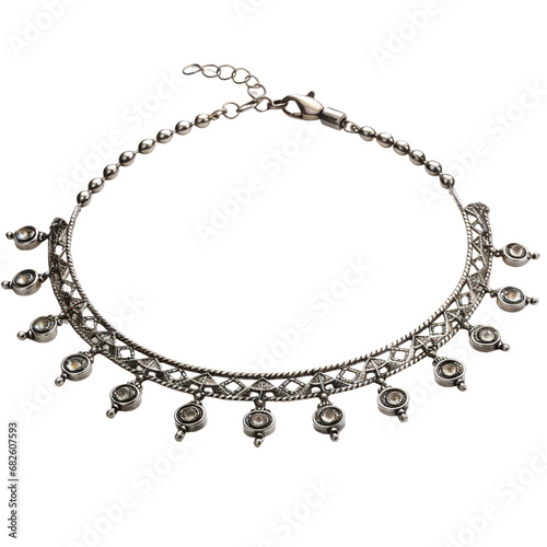 Wallpaper Mural Bedouin Silver Anklet, transparent background, isolated image, generative AI Torontodigital.ca