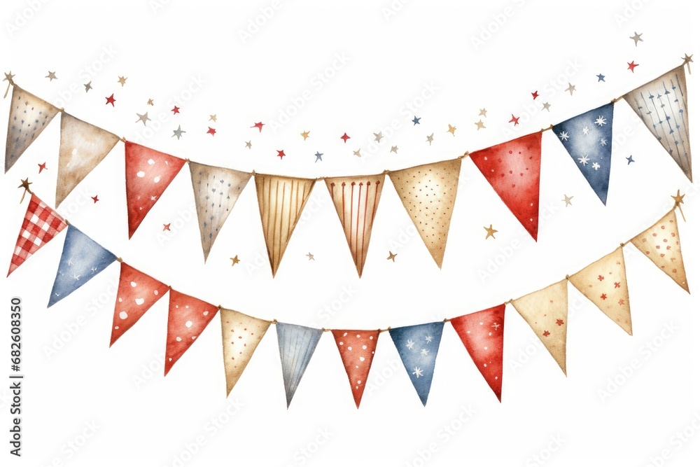 Christmas Bunting, white background , drawing Christmas Bunting, white background , drawing