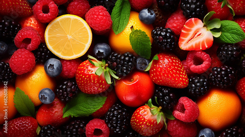 healthy food background fresh fruit