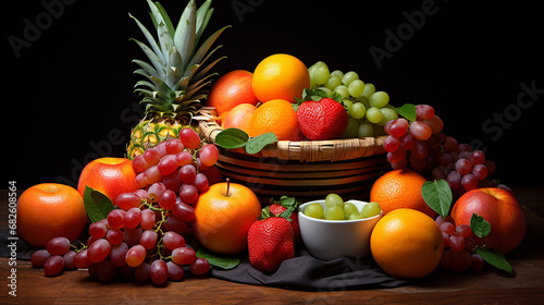healthy food selection fresh fruit