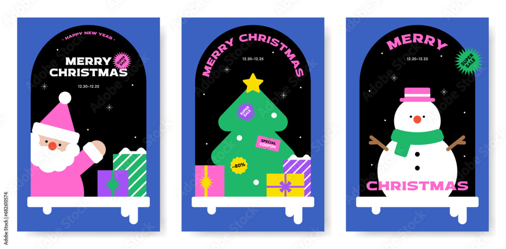 Merry Christmas, Happy New Year. Pile gift box, Cute Santa Claus, Tree, Snowman. Web banner, Copy space, Poster, Flyer, Stylish vivid color. Xmas colorful background. Trendy vector flat illustration. Merry Christmas, Happy New Year. Pile gift box, Cute Santa Claus, Tree, Snowman. Web banner, Copy space, Poster, Flyer, Stylish vivid color. Xmas colorful background. Trendy vector flat illustration.