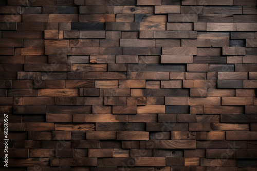 木材の茶色や黒色の壁の板パネルのテクスチャの背景画像。 Wood brown or black wall plank panel texture background image、Generative AI 