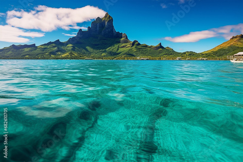 the very beautiful view of Bora Bora in French Polynesia photo