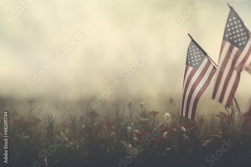US Memorial Day,American culture with American Flag at Background with empty space for text photo