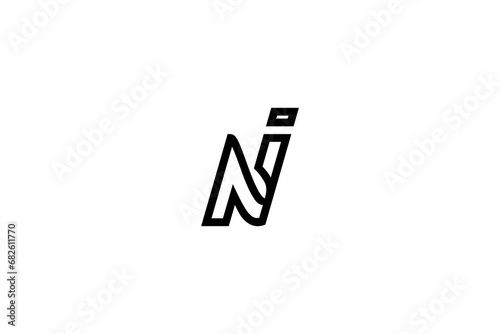 Letter NI Logo Design Vector 