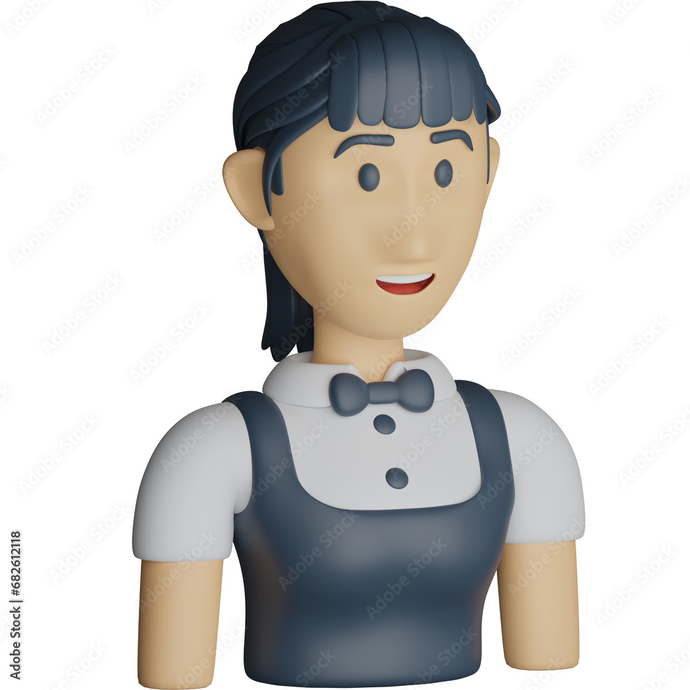 Waitress Avatar 3d Icon