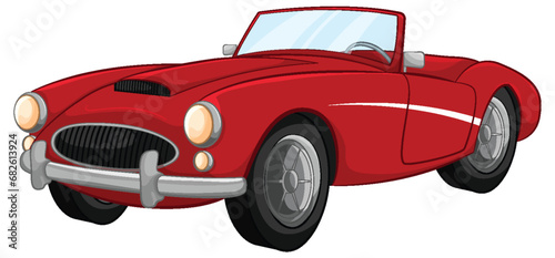 Red Vintage Convertible Car